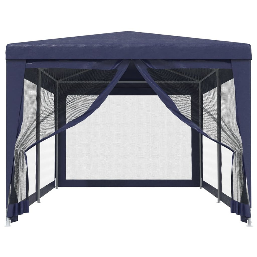 vidaXL Partyzelt aus HDPE mit 6 Mesh-Seitenwänden in Blau, B/T/H: 6 x 3 x 2,58 m - Bild 4