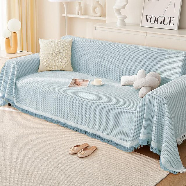 Sandhaar Universal Sofaüberwurf aus Baumwolle und Polyester in Grau, B/B: 130 x 180 cm - Bild 1