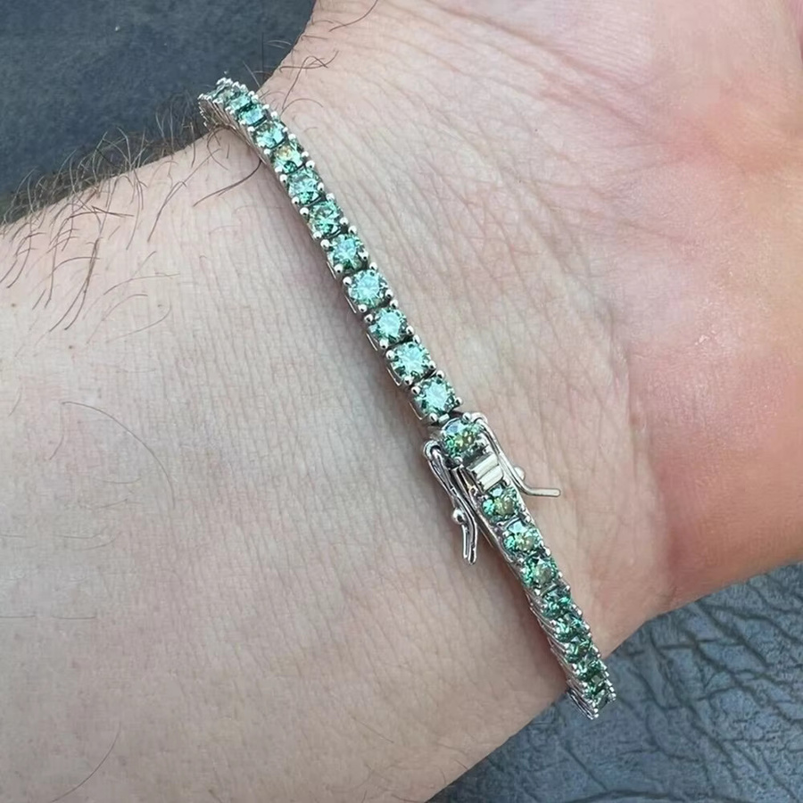 KUTPF Tennisarmband, 925 Silber vergoldet, Moissanit, Damen - Bild 2