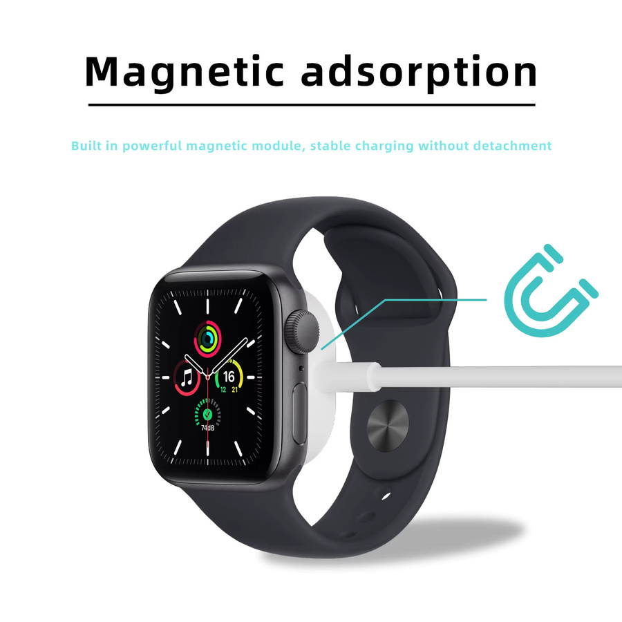 USB-A Smartwatch Ladegerät in Weiß kompatibel mit Apple Watch Series 10, 9, Ultra 2, 8, 7, 6, 5, 4, 3, 2, SE und 1 - Bild 3