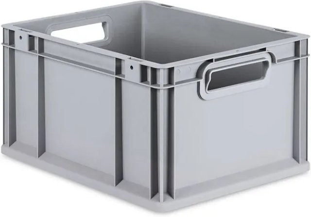 PROREGAL Eurobox NextGen Grip Lagerbox mit verstärkten Wänden und Griffen, Grau, H x B x T: 22 x 30 x 40 cm, 20 Liter - Bild 1