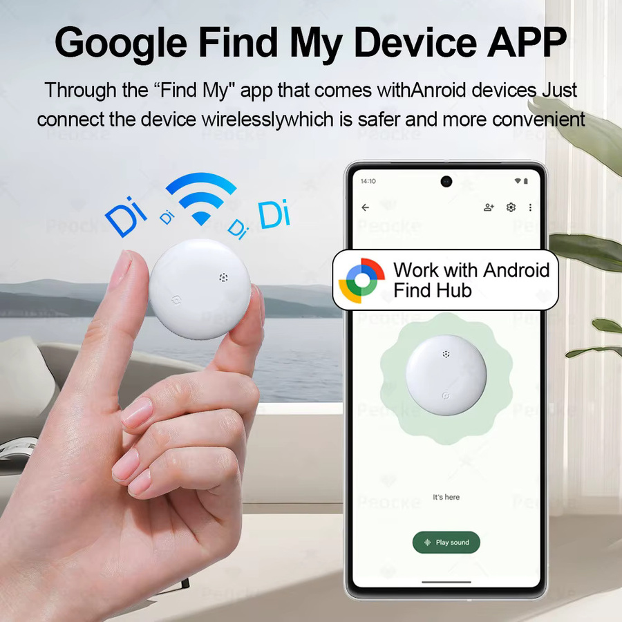 Peocke Anti-Verlust GPS-Tracker für Android, Bluetooth Smart Tag Kompatibel mit Google Find My Device, Mini-Ortungsgerät in Pink für Schlüssel, Geldbörse, Koffer und Haustiere - Bild 3
