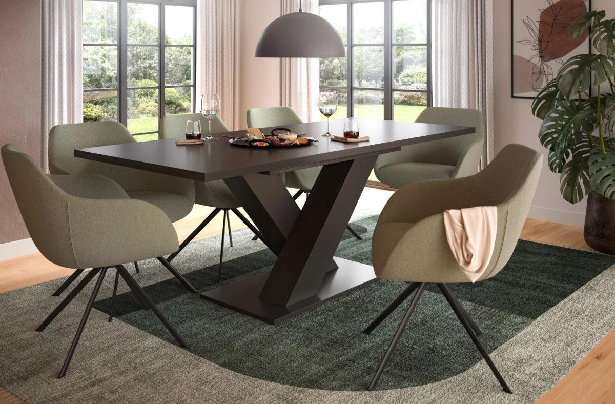 Ausziehbarer Esstisch Inn.Furn in Grau, modern und rechteckig, Breite: 150 cm bis 190 cm - Bild 4