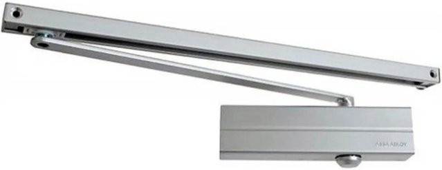 Splendoor Obentürschließer mit Gleitschiene und Feststeller in Silber - Bild 1