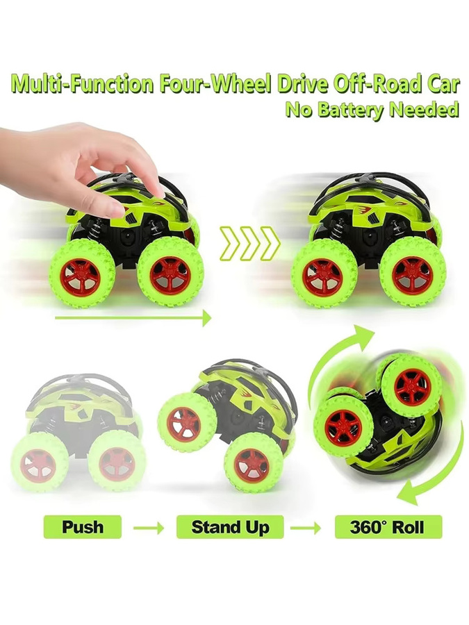 GSF Monster Trucks, Push & Go Stunt-Autos, Rennwagen-Set, Bunt / Mehrfarbig - Bild 5