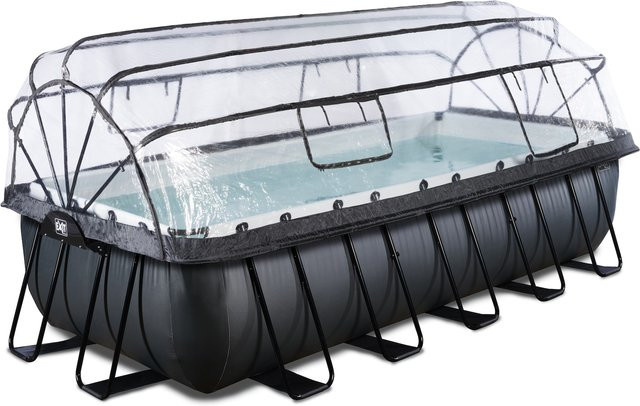 EXIT Black Leather Optic Pool Schwarz mit Abdeckung und Sandfilterpumpe B/T/H: 540 x 250 x 122 cm - Bild 1
