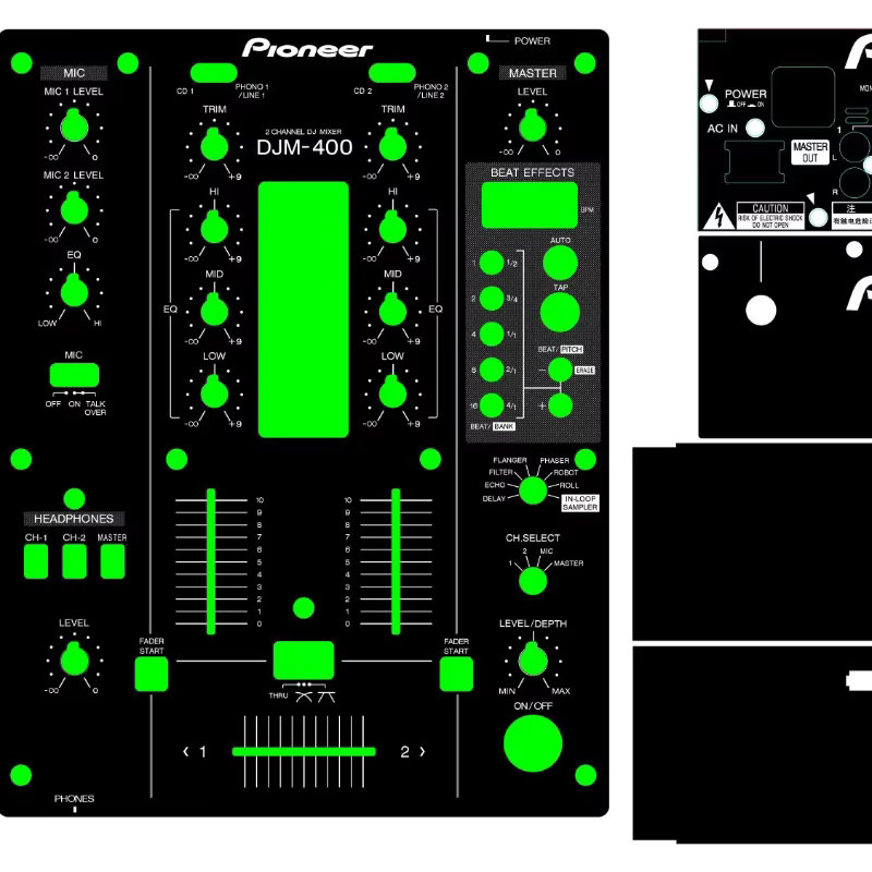 Pioneer DJM400 Schutzfolie für die Mischkonsole in Weiß - Bild 1