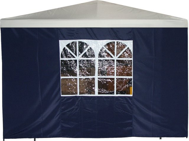 DEGAMO Seitenplane für Pavillon aus Polyester in Blau mit Fenster, B/T/H: 300 x 190 cm - Bild 1
