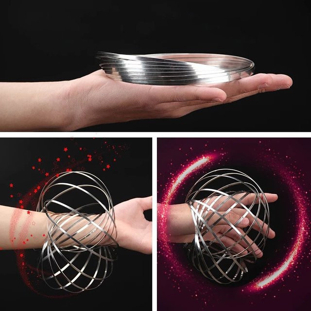 Meade Fun Flow Ring 3D, Fidget-Spielzeug, Edelstahl, silver - Bild 1