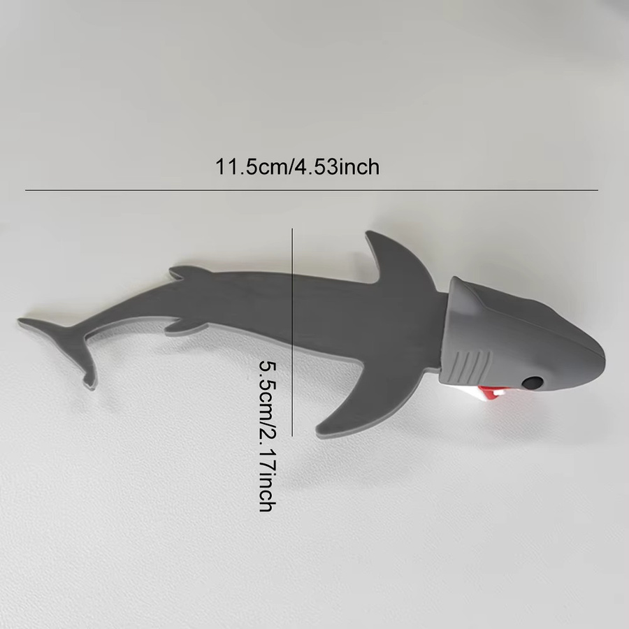 Kreatives 3D-Lesezeichen Hai in Weiß, Schwarz und Rot aus Kunststoff - Bild 2