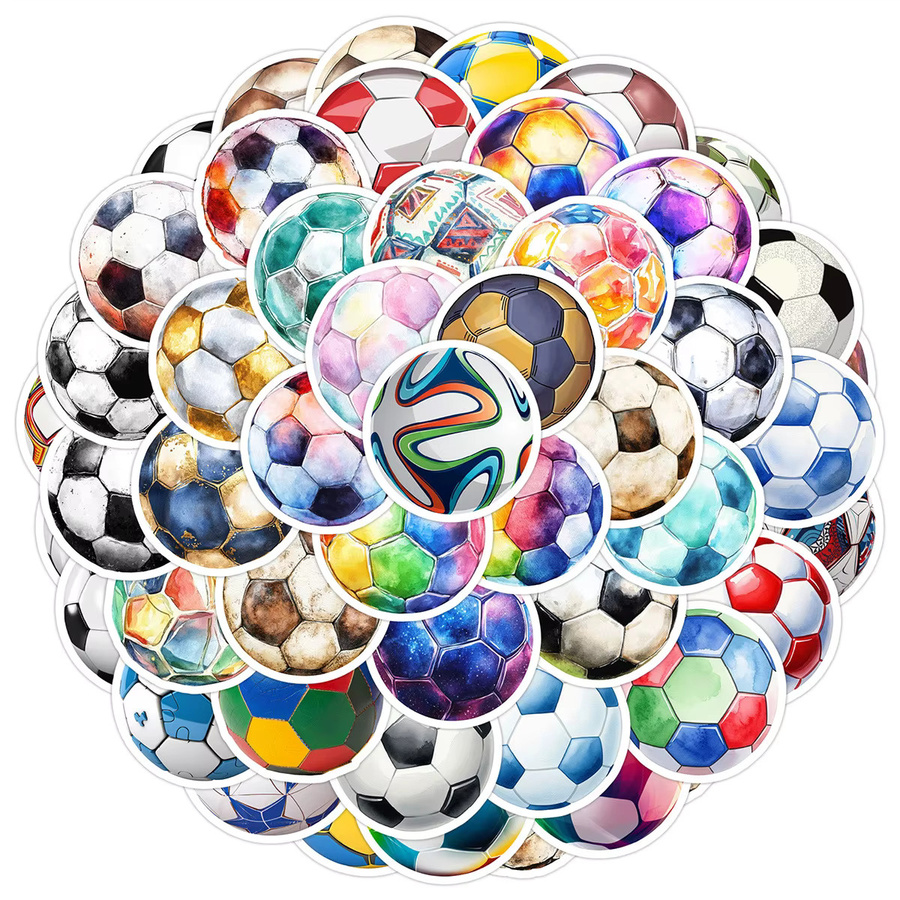 Bunte Fußball-Doodle-Aufkleber Set für DIY-Projekte in Mehrfarbig - Bild 3