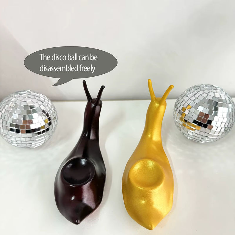 Retro Disco Schnecke Miniatur Figur aus Kunstharz in Mehrfarbig und Schwarz zur Tischdekoration - Bild 2