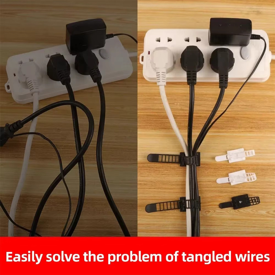 Kabel Organizer Clips mit einstellbaren Nylon-Kabelbindern zur Kabelverwaltung für dein Auto in Schwarz oder Weiß - Bild 2