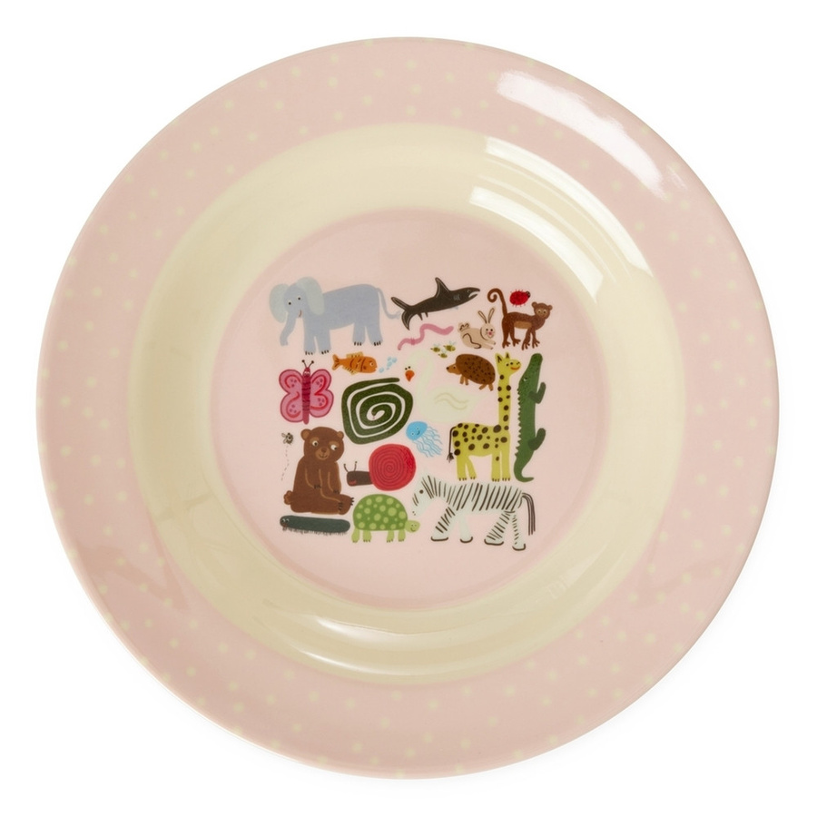Melamin Suppenschüssel Wildlife Pink für Kinder 250 ml - Bild 1