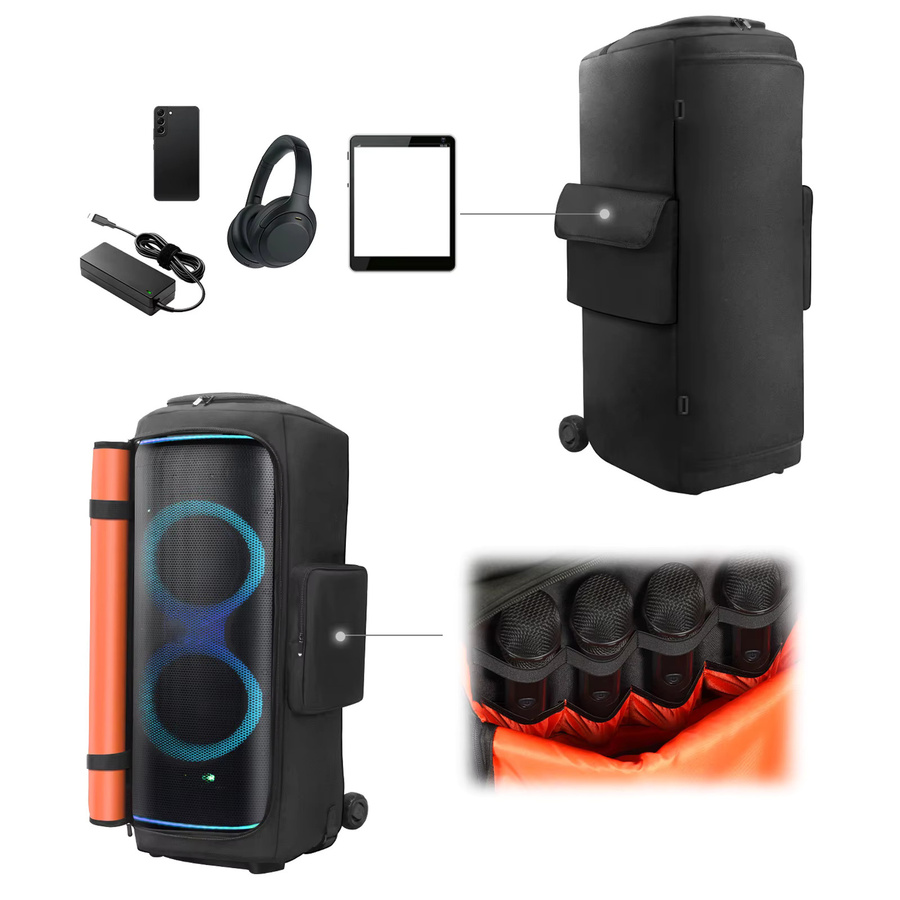 Schutzhülle für JBL Partybox 720 mit Mikrofontasche, schwarze Aufbewahrungstasche für unterwegs - Bild 2