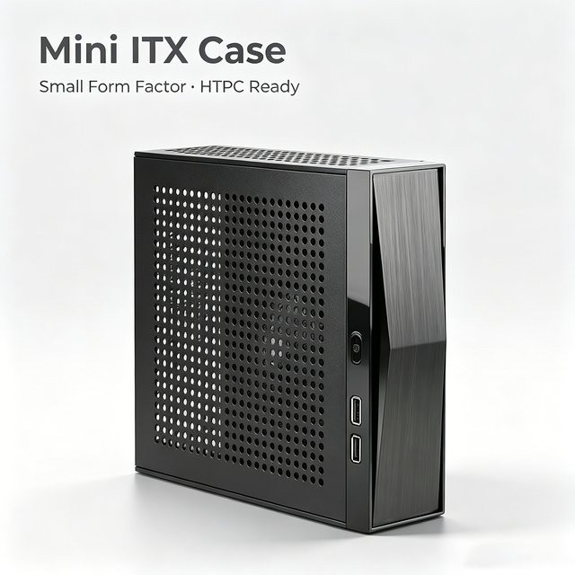 T.F.SKYWINDINTL Mini-Tower Computergehäuse für Mini-ITX Motherboards in Schwarz mit effizienter Wärmeableitung - Bild 1