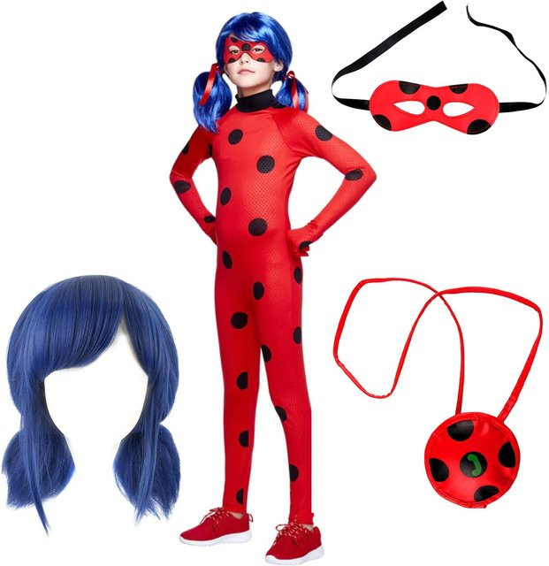 Dicha Miraculous Ladybug Kostüm Ladybug Cosplay Overall Set 8-9 Jahre - Bild 1