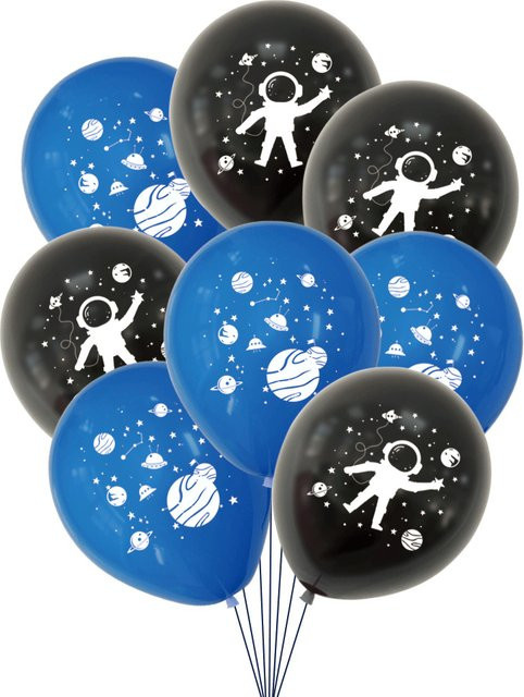 KUKUZHU 12er Set Rakete und Astronaut Latex Ballons in Mehrfarbig für Kinder Geburtstag Party Dekoration, Durchmesser: 30,48 cm - Bild 1