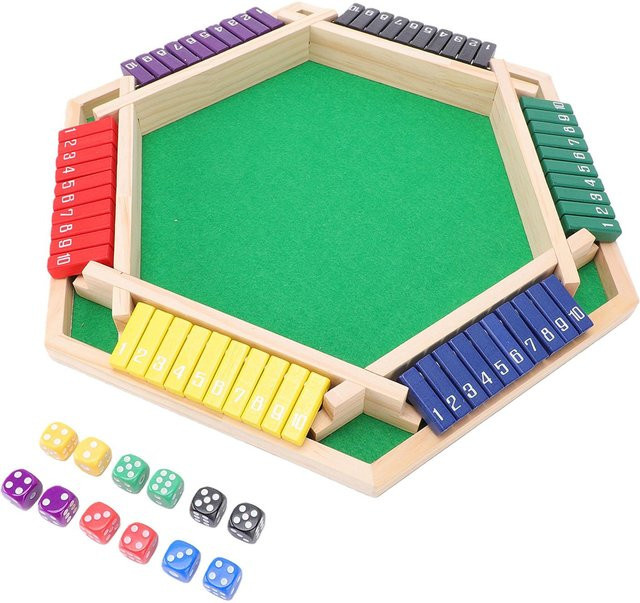 KaiSai Shut The Box, Zahlen Spiel, Holz, Grün, für 2-6 Spieler - Bild 1