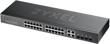 Zyxel GS1920-24v2 Smart Managed Switch mit 24 x 10/100/1000 Mbit/s Ports und 4 x Kombi-Gigabit-SFP Ports in Schwarz - Bild 1