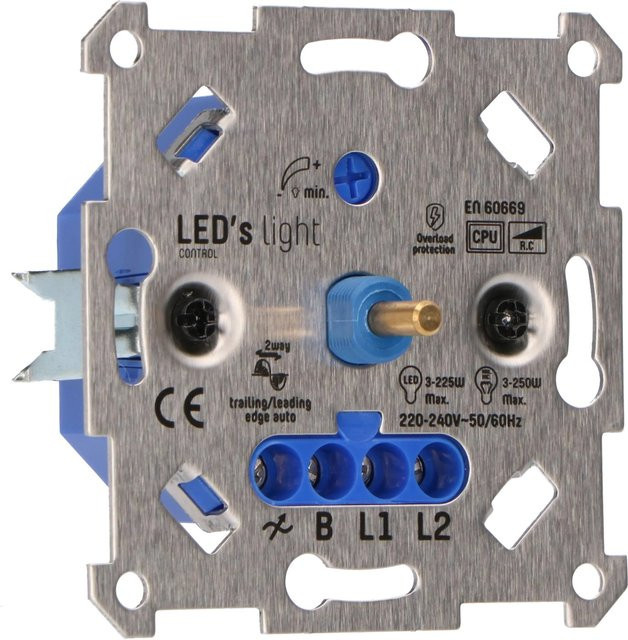 LED Licht Dimmer 250W für LE und TE, 3-polig, Unterputz-Wanddimmer für den Innenbereich - Bild 1