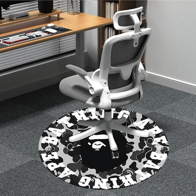 Runder Teppich Bape Camo von YangJOJO in Grau und Schwarz, Durchmesser: 80 cm - Bild 1