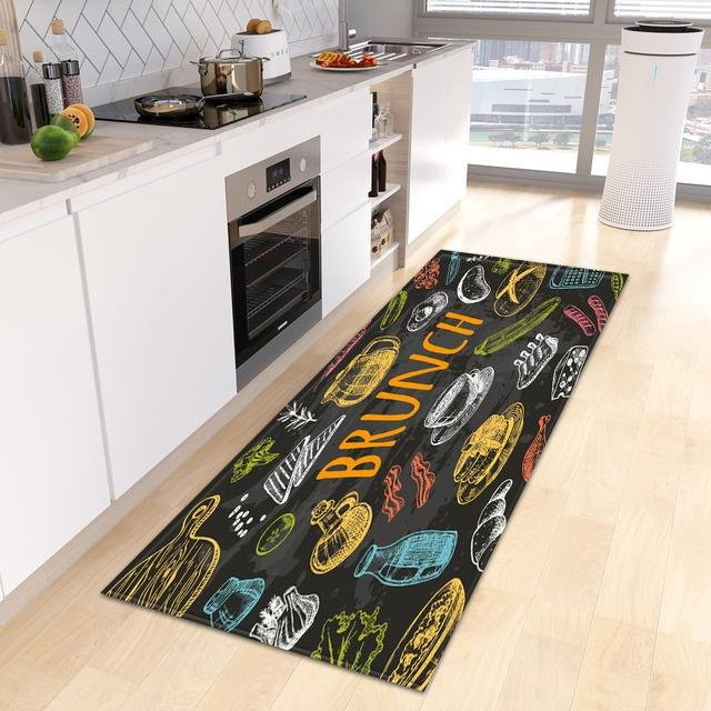 Karpetti Küchenbodenmatte mit Streifenmuster, rutschfeste und waschbare Fußmatte für Wohnzimmer, Schlafzimmer oder Balkon, B/T: 40 x 120 cm, Mehrfarbig - Bild 1