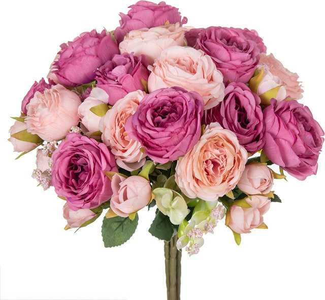 TTCY Künstliche Pfingstrosen aus Seide in Pink für deine Tischdekoration, Hochzeiten und Partys - Bild 1