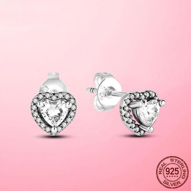Ohrstecker 925 Silber, Herz, Brillant, Zirkonia, Damen - Bild 1