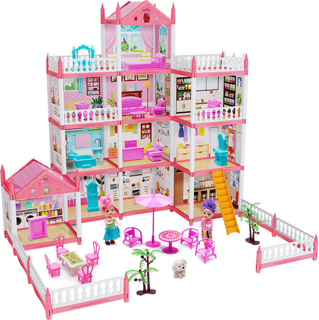 OUZEY 3D DIY Mini Spielzeug Haus Prinzessin Schloss in Rosa/Pink als kreatives Mädchen-Geschenk aus Kunststoff - Bild 1