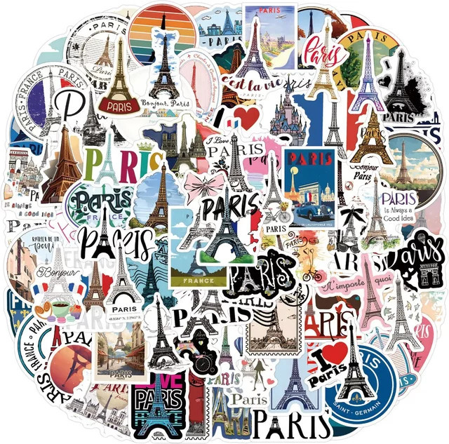 GOGOTU Frankreich Paris Aufkleber, 110-teiliges Set - Bild 1
