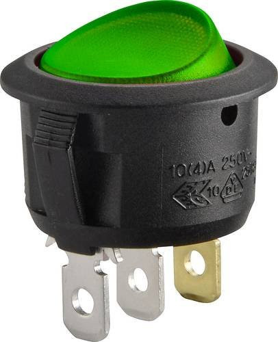 TRU Components Wippschalter TC-R13-208B-02 12 V/DC 20A 1 x Aus/Ein grün rastend - Bild 1