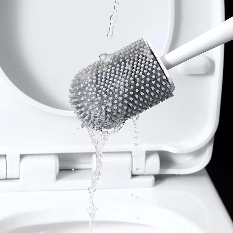 BRUSHZAZA WC-Bürsten-Set mit Silikonborsten und Halter, freistehend, Schwarz oder Weiß, Höhe: 40,0 cm, Breite: 10,2 cm - Bild 2