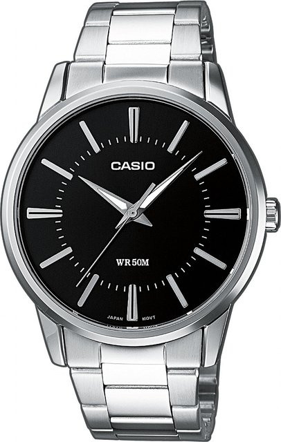 Casio Armbanduhr, Quarz, Edelstahl, Schwarz, 40 mm, Herren - Bild 1