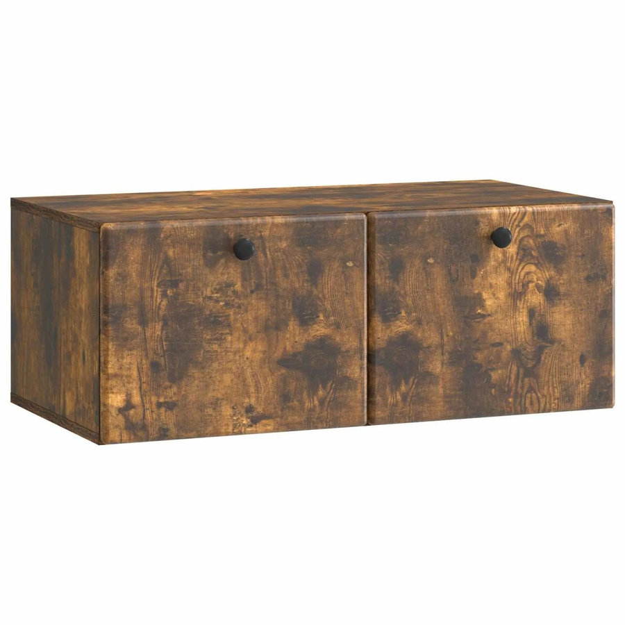 vidaXL Wandmontierter TV-Schrank aus Holz in Geräucherte Eiche, Modernes Design, B/H/T: 78,5 x 41 x 30 cm - Bild 2