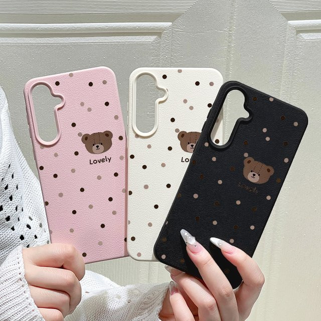 AKABEILA Handyhülle mit niedlichem Cartoon-Bären Design für Samsung Galaxy S25 Ultra S24 FE S23 A56 5G A55 A16 A17 A36 A53 A35 A34 A06 A07 A26 A05S in Pink - Bild 1