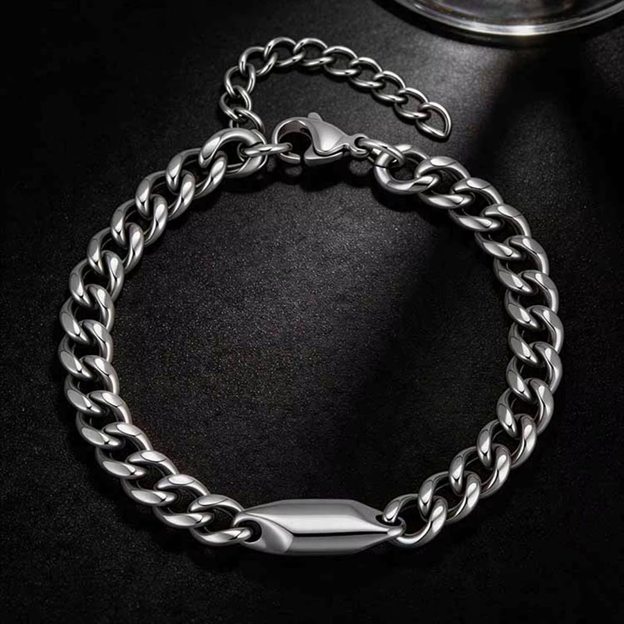 Vnox Gliederarmband, Edelstahl, Silber, Herren - Bild 4