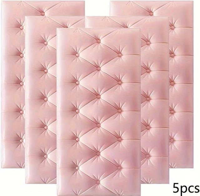 SZ-Damai 3D-Antikollisions-Wandaufkleber selbstklebend, weiche Wanddekoration in Rosa - Bild 1