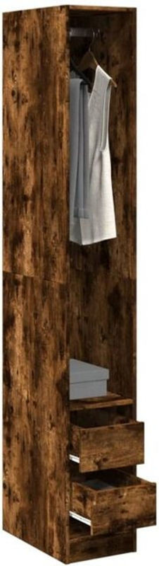Vidaxl Kleiderschrank aus Holzwerkstoff in Braun und Grau, minimalistisches Design, B/T/H: 30 x 20 x 200 cm - Bild 1