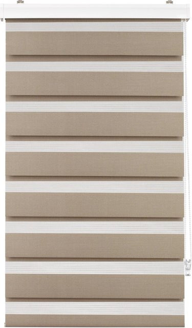 Modern Living Duorollo Thomas Duschvorhang gestreift in Sand und Beige, Breite: 70 cm, Höhe: 160 cm - Bild 1