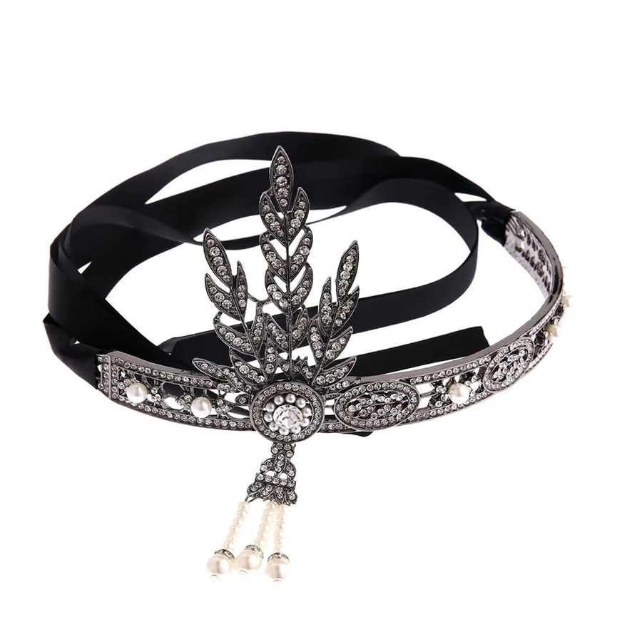 Lange Kette, Diamant, Kristall, Silber, Stirnband - Bild 4