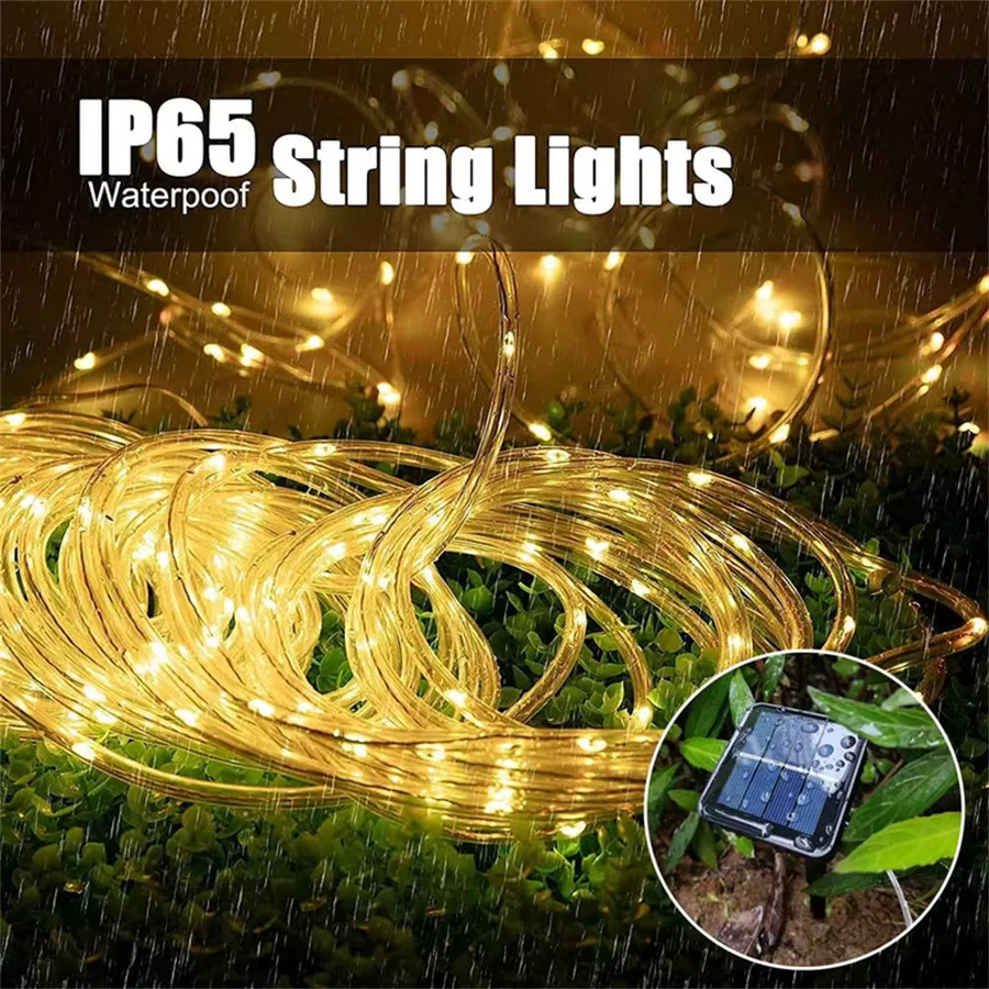 OKAL RED EAST Solar LED Neon Flex Lichterkette Warmweiß für Garten, Hochzeit und Party - Bild 3