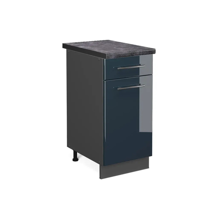 Vicco Küchenunterschrank Fame-Line Dunkelblau Hochglanz und Anthrazit Breite: 40 cm - Bild 2