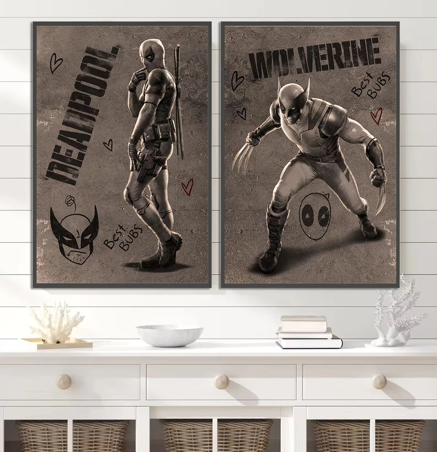 Kayou Marvel Deadpool Wolverine Anime Poster als rahmenloser Leinwanddruck in Multicolour - Bild 3