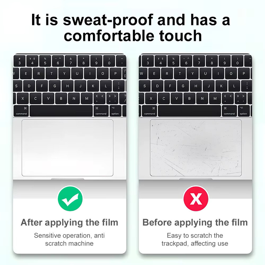 AKABEILA Laptop-Touchpad-Schutzfolie für MacBook Air und Pro (13,3 bis 16,2 Zoll) mit Touch Bar, transparent - Bild 2