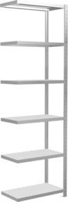 Schulte Anbauregal Steckregal MULTIplus250 mit 6 Fachböden und Kreuzstrebe, Farbe: Lichtgrau, B/T/H: 250 x 75 x 40 cm - Bild 1