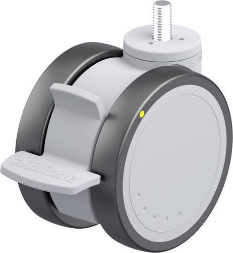 Blickle Kunststoff-Doppelrolle LKDG-PATH 100K-FI-ELS-GS10 in Grau/Silber mit 100mm Durchmesser und 100kg Tragfähigkeit - Bild 1