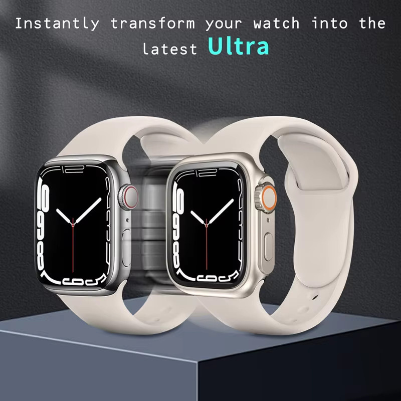 HUBANDE Displayschutzfolie und Hülle für Apple Watch, Silber, Silikon - Bild 5