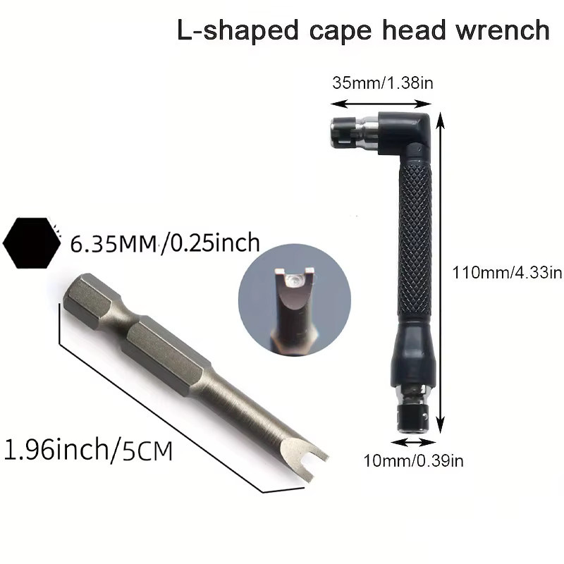 LouCnloin Metall Schraubendreher-Bit Set aus Sechskant-Metall in Silber mit L-förmigem Steckschlüssel für Reparaturen - Bild 2