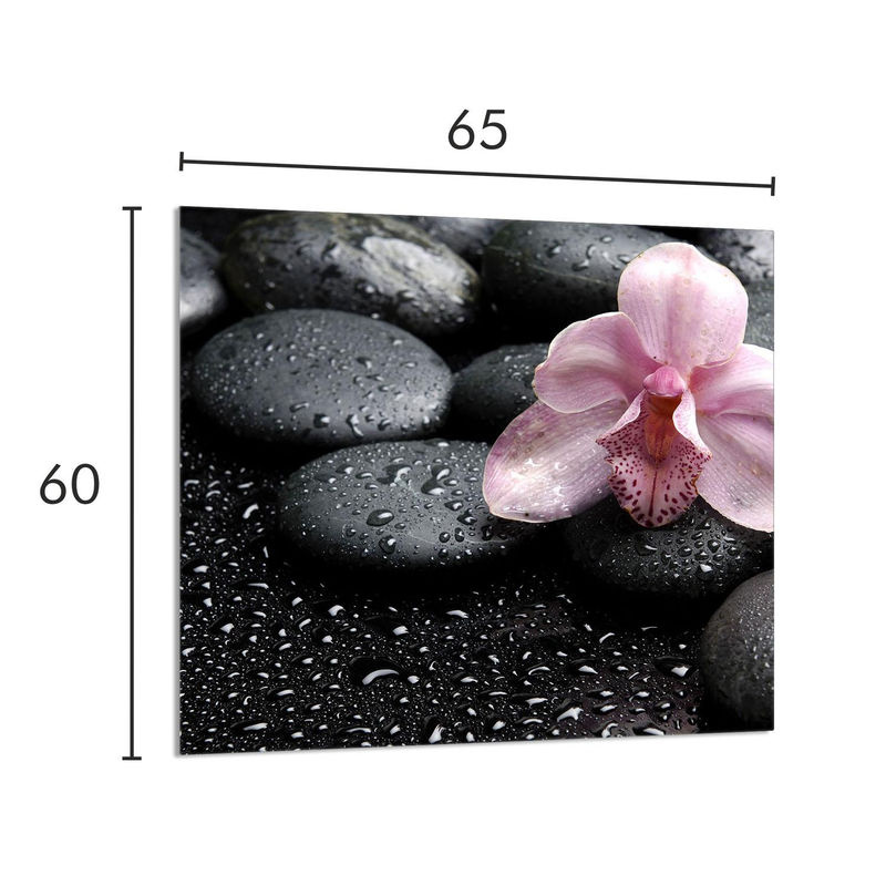 Glas-Küchenrückwand mit Orchideen-Motiv in Mehrfarbig, B: 65 cm, H: 60 cm - Bild 5